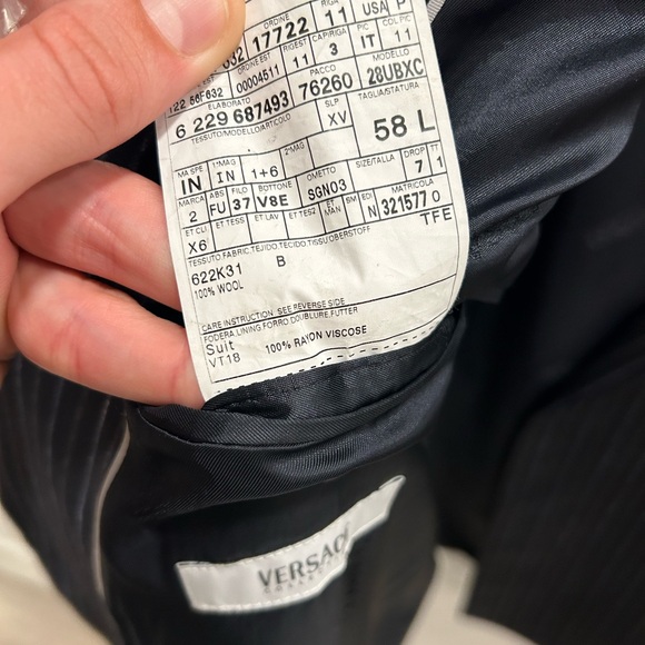 Versace Collection 2 Piece Pinstripe Double Breasted Suit Jacket Set 58 L / 48 L - Picture 8 of 13
